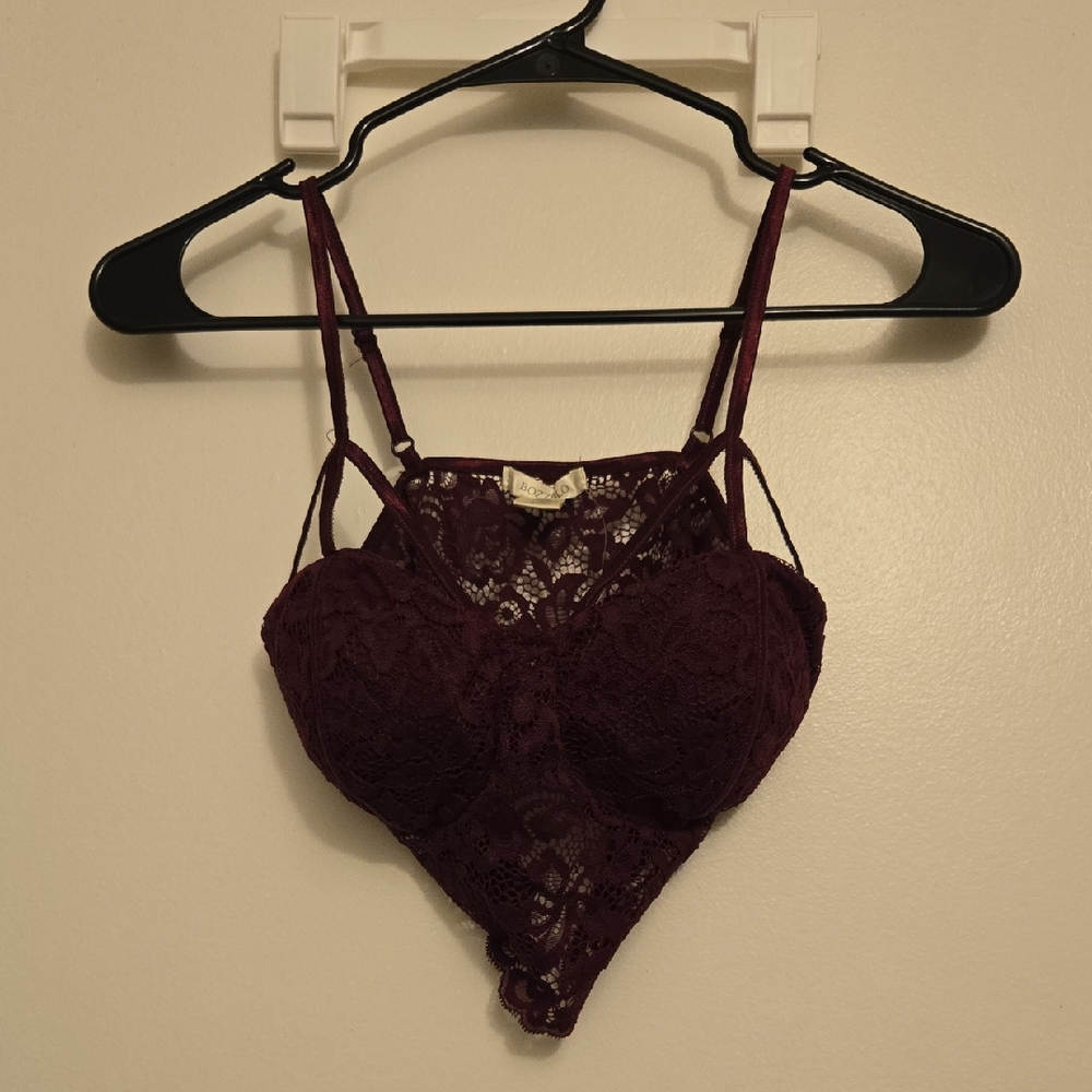 Bozzolo Lace Burgundy Bralette